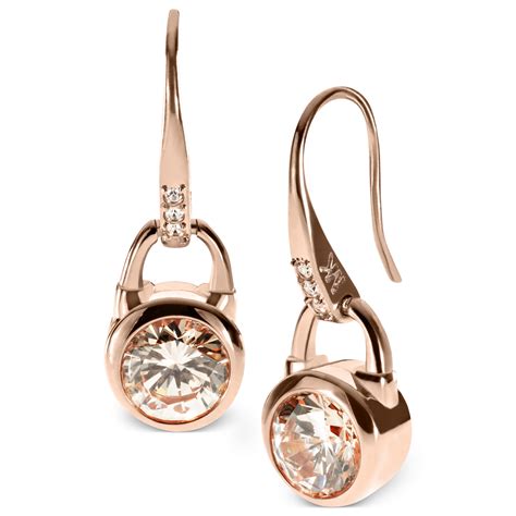 rose gold michael kors padlock earrings|diamond drop earrings rose gold.